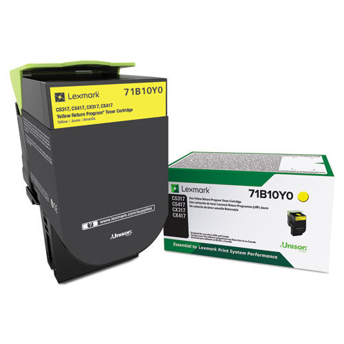 Image of Lexmark 71b10y0 Unison Toner, 2,300 Page-Yield, Yellow