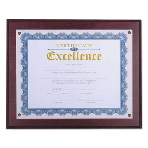 Image of Universal® Award Plaque, 13.3 X 11, Mahogany With Mahogany Border
