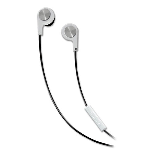Image of Maxell® B-13 Bass Earbuds with Microphone, 52" Cord, White