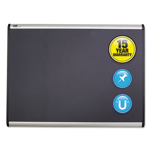 Image of Quartet® Prestige Plus Magnetic Fabric Bulletin Boards, 72" x 48", Gray Surface, Satin Aluminum Frame
