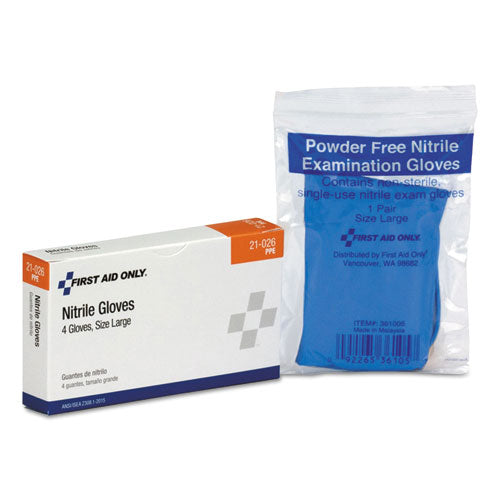 Image of First Aid Only Ansi Compliant First Aid Kit Refill For 16 Unit First Aid Kit, Exam Gloves, 4/box