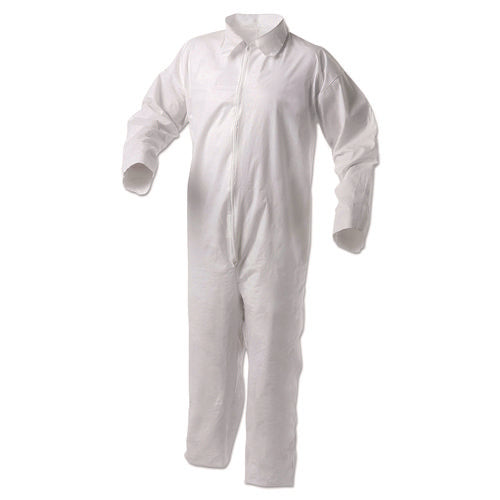 Image of KleenGuard A35 Liquid And Particle Protection Coveralls, Zipper Front, Large, White, 25/carton
