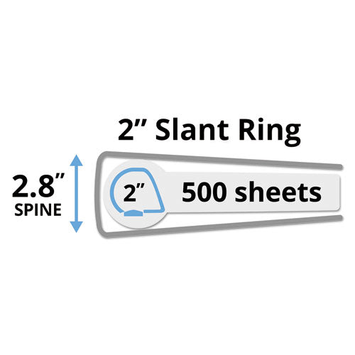 Image of Avery® Durable View Binder With Durahinge And Slant Rings, 3 Rings, 2" Capacity, 11 X 8.5, White, 4/pack