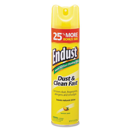 Image of Diversey Endust Multi-Surface Dusting And Cleaning Spray, Lemon Zest, 12.5 Oz Aerosol Spray