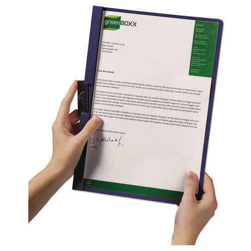 Image of Durable® Duraclip Report Cover, Clip Fastener, 8.5 X 11, Clear/dark Blue, 25/box