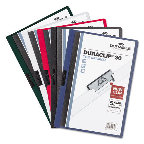 Image of Durable® Duraclip Report Cover, Clip Fastener, Clear/dark Blue, 25/box