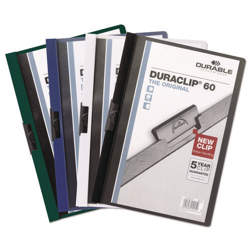 Image of Durable® Duraclip Report Cover, Clip Fastener, 8.5 X 11, Clear/dark Blue, 25/box