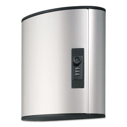 Image of Durable® Locking Key Cabinet, 36-Key, Brushed Aluminum, Silver, 11.75 X 4.63 X 11