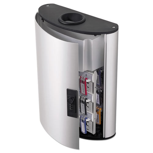 Image of Durable® Key Box Plus, 54-Key, Brushed Aluminum, Silver, 11.75 x 4.63 x 15.75