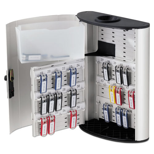 Image of Durable® Key Box Plus, 54-Key, Brushed Aluminum, Silver, 11.75 x 4.63 x 15.75