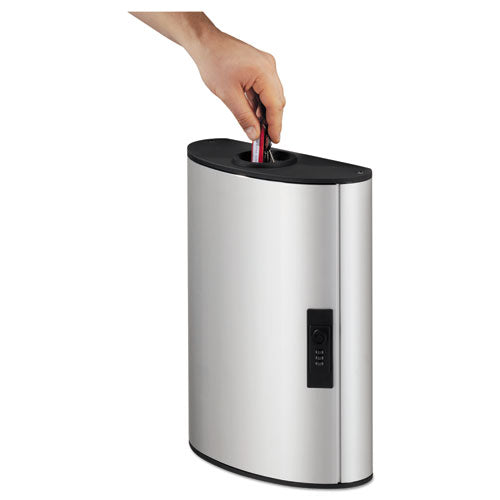 Image of Durable® Key Box Plus, 54-Key, Brushed Aluminum, Silver, 11.75 x 4.63 x 15.75