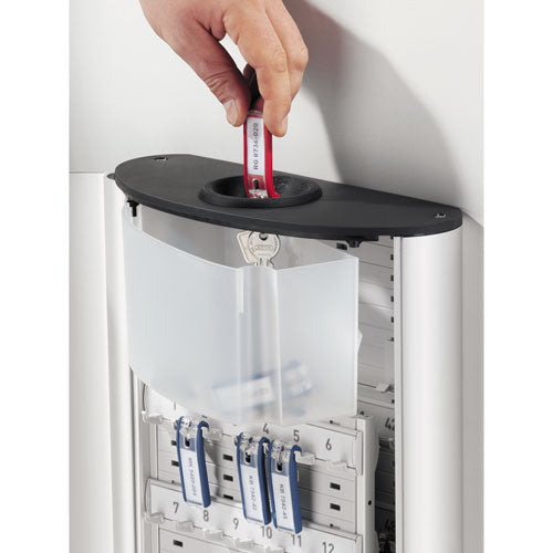 Image of Durable® Key Box Plus, 54-Key, Brushed Aluminum, Silver, 11.75 x 4.63 x 15.75