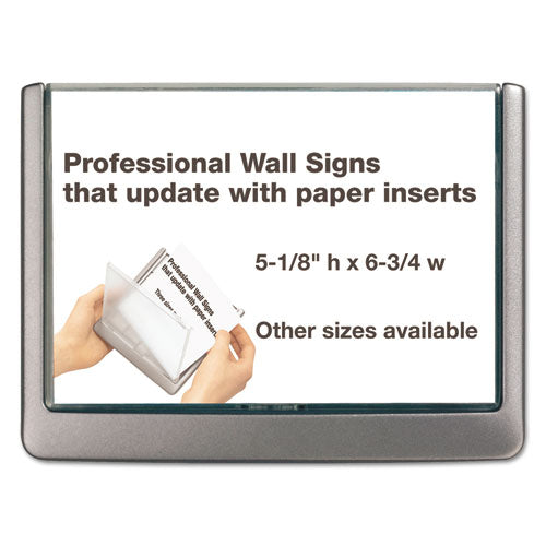 Image of Durable® Click Sign Holder For Interior Walls, 6.75 x 0.63 x 5.13, Gray