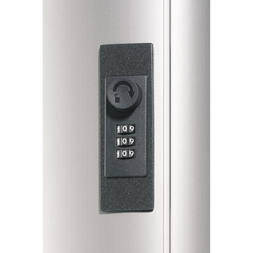 Image of Durable® Key Box Plus, 54-Key, Brushed Aluminum, Silver, 11.75 x 4.63 x 15.75