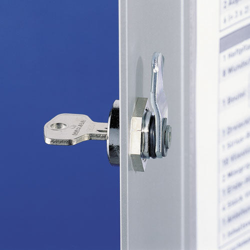 Image of Durable® Locking Key Cabinet, 36-Key, Brushed Aluminum, Silver, 11.75 x 4.63 x 11
