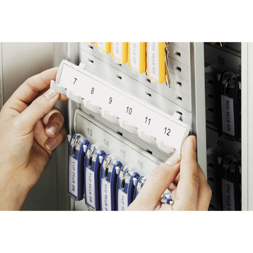 Image of Durable® Locking Key Cabinet, 36-Key, Brushed Aluminum, Silver, 11.75 x 4.63 x 11