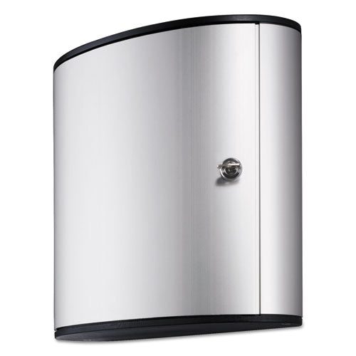 Image of Durable® Locking Key Cabinet, 36-Key, Brushed Aluminum, Silver, 11.75 x 4.63 x 11