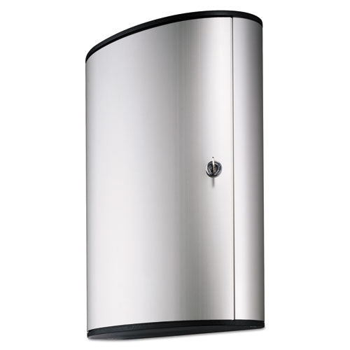 Image of Durable® Locking Key Cabinet, 72-Key, Brushed Aluminum, Silver, 11.75 x 4.63 x 15.75