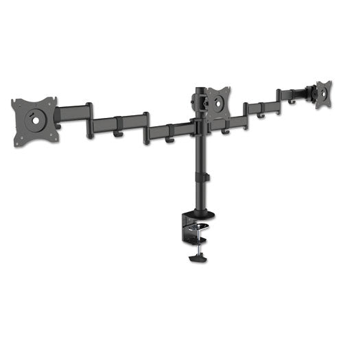 Image of Kantek Articulating Triple Monitor Arms, For 13" To 27" Monitors, 360 Deg Rotation, 45 Deg Tilt, 180 Deg Pan, Black, Supports 18 Lb