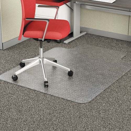 Image of Alera® Occasional Use Studded Chair Mat For Flat Pile Carpet, 45 X 53, Wide Lipped, Clear