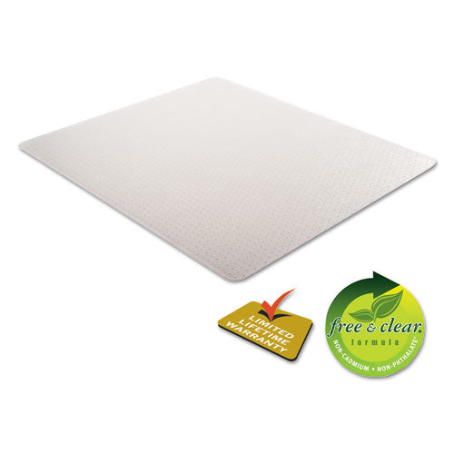 Image of Alera® Occasional Use Studded Chair Mat For Flat Pile Carpet, 46 X 60, Rectangular, Clear