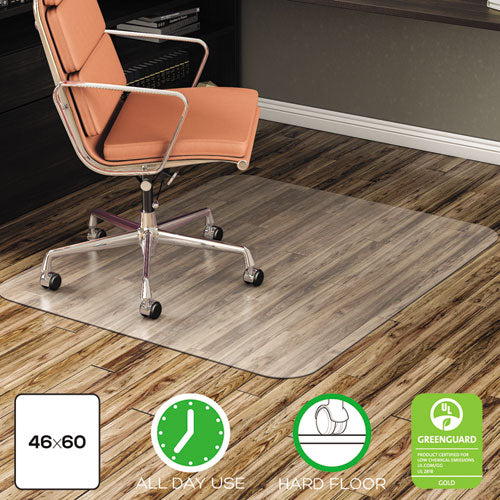 Image of Alera® All Day Use Non-Studded Chair Mat For Hard Floors, 46 X 60, Rectangular, Clear