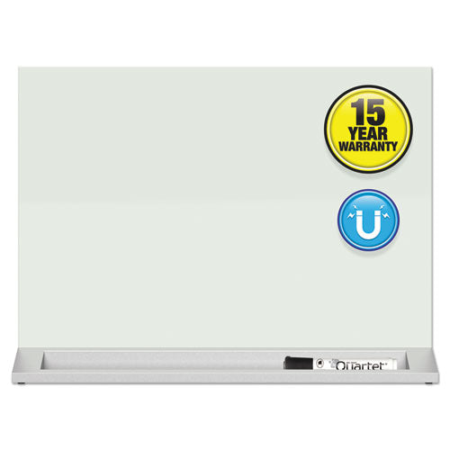 Image of Quartet® Desktop Magnetic Glass Dry-Erase Panel, 23" x 17", White Surface