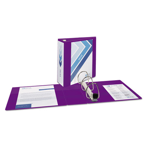 Image of Avery® Heavy-Duty View Binder With Durahinge And Locking One Touch Ezd Rings, 3 Rings, 4" Capacity, 11 X 8.5, Purple