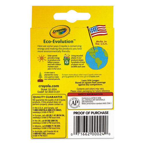 Image of Crayola® Classic Color Crayons, Peggable Retail Pack, 24 Colors/pack