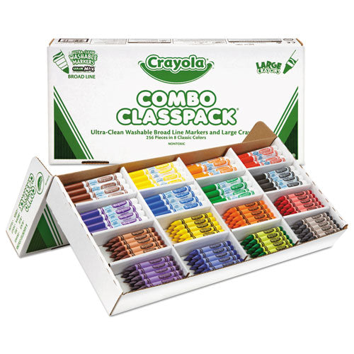 Image of Crayola® Crayon And Ultra-Clean Washable Marker Classpack, 8 Colors, 128 Each Crayons/markers, 256/box