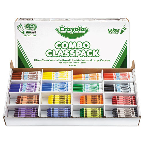 Image of Crayola® Crayon And Ultra-Clean Washable Marker Classpack, 8 Colors, 128 Each Crayons/markers, 256/box