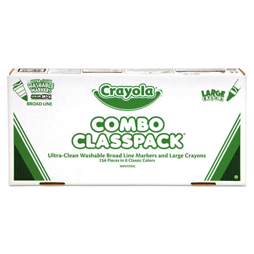 Image of Crayola® Crayon And Ultra-Clean Washable Marker Classpack, 8 Colors, 128 Each Crayons/markers, 256/box