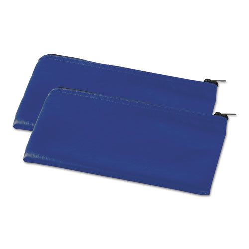 Image of Universal® Zippered Wallets/cases, Leatherette Pu, 11 X 6, Blue, 2/pack