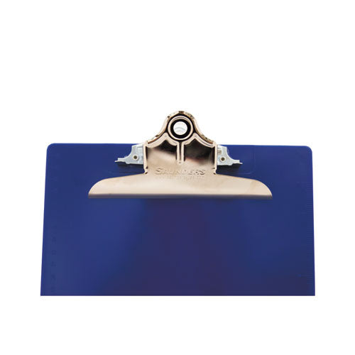 Image of Saunders Recycled Plastic Clipboard with Ruler Edge, 1" Clip Capacity, Holds 8.5 x 11 Sheets, Blue