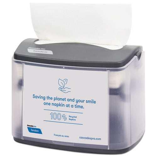 Image of Cascades PRO Tandem Tabletop Napkin Dispenser, 6.1 X 8.16 X 6.3, Gray, 4/carton