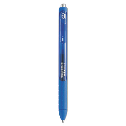 Image of Paper Mate® InkJoy Gel Pen, Retractable, Fine 0.5 mm, Blue Ink, Blue Barrel, Dozen