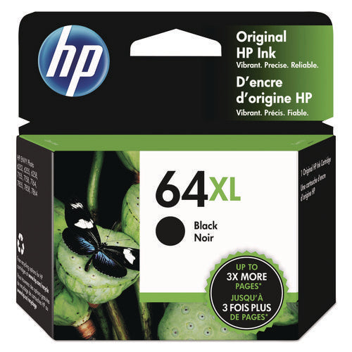 Image of HP HP 64xl, (n9j92an) High-Yield Black Original Ink Cartridge
