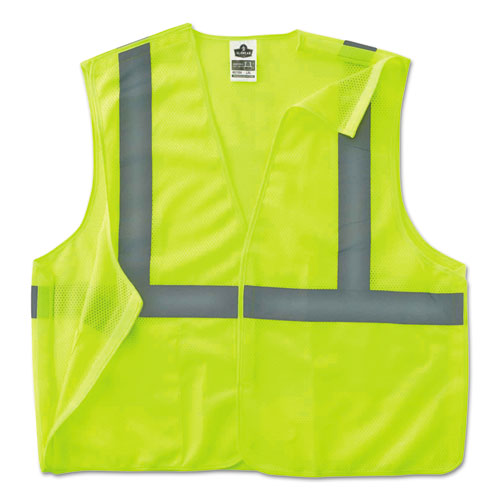 Image of ergodyne® GloWear 8215BA Type R Class 2 Econo Breakaway Mesh Safety Vest, 4X-Large to 5X-Large, Lime