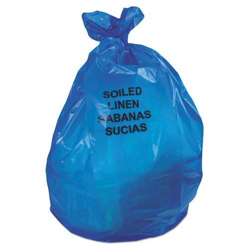Image of Heritage Linear Low Density Health Care Can Liners, Soiled Linen, 30 gal, 1.3 mil, 30" x 43", Blue, 200/Carton