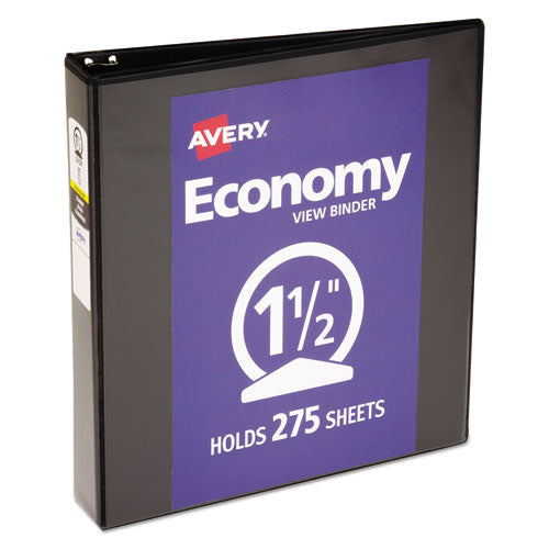 Image of Avery® Economy View Binder With Round Rings , 3 Rings, 1.5" Capacity, 11 X 8.5, Black, (5725)