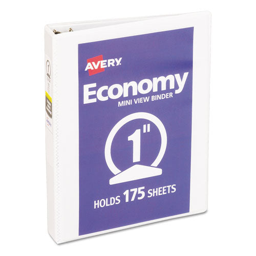 Image of Avery® Economy View Binder With Round Rings , 3 Rings, 1" Capacity, 8.5 X 5.5, White, (5806)