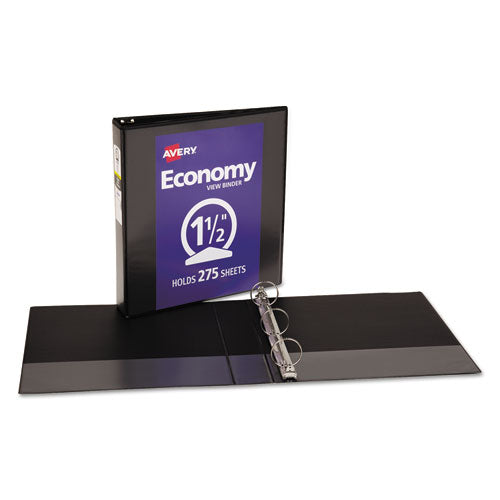 Image of Avery® Economy View Binder With Round Rings , 3 Rings, 1.5" Capacity, 11 X 8.5, Black, (5725)