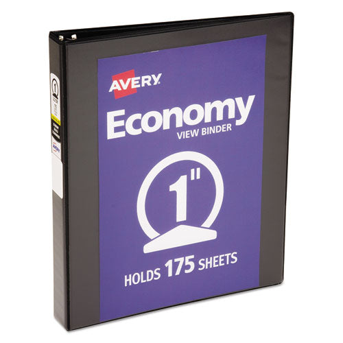 Image of Avery® Economy View Binder With Round Rings , 3 Rings, 1" Capacity, 11 X 8.5, Black, (5710)