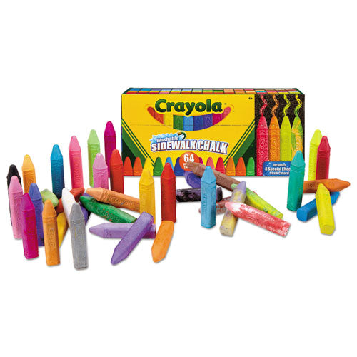 Image of Crayola® Ultimate Sidewalk Chalk, 4" x 0.5" Diameter, 60 Assorted Colors, 64/Set