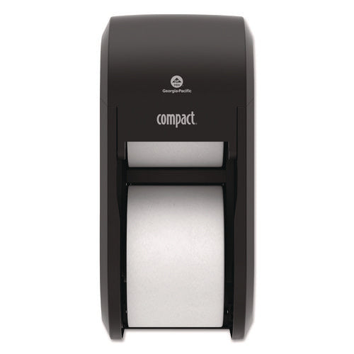 Image of Georgia Pacific® Professional Compact Vertical 2-Roll Coreless Tissue Dispenser, 14.06 X 6.69 X 8.19, Black