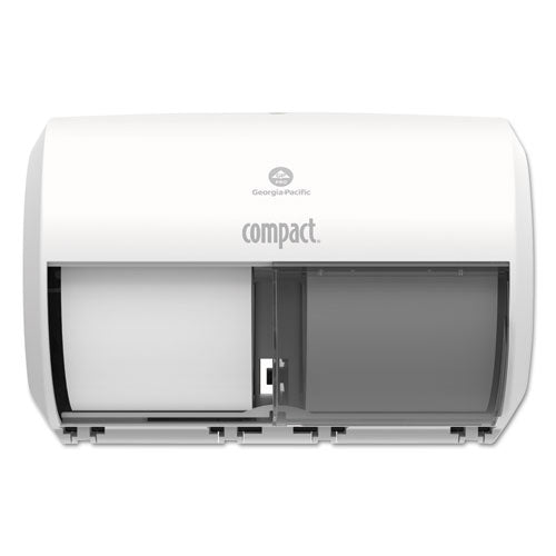 Image of Georgia Pacific® Professional Compact Coreless Side-By-Side 2-Roll Tissue Dispenser, 11.31 X 7.69 X 8, White
