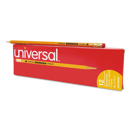 Image of Universal Deluxe Blackstonian Pencil, Hb (#2), Black Lead, Yellow Barrel, Dozen