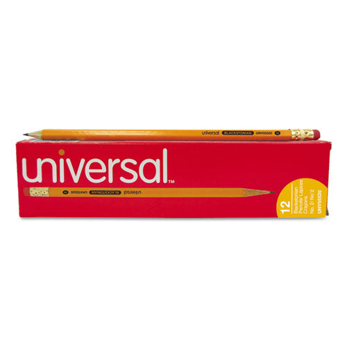 Image of Universal Deluxe Blackstonian Pencil, Hb (#2), Black Lead, Yellow Barrel, Dozen