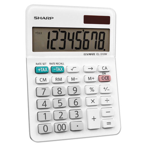 Image of Sharp® El-310wb Mini Desktop Calculator, 8-Digit Lcd