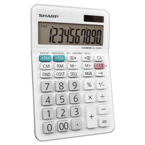 Image of Sharp® El-330wb Desktop Calculator, 10-Digit Lcd